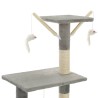 vidaXL Albero per Gatti con Tiragraffi in Sisal 138 cm Grigio