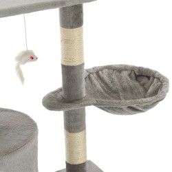 vidaXL Albero per Gatti con Tiragraffi in Sisal 138 cm Grigio