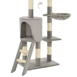 vidaXL Albero per Gatti con Tiragraffi in Sisal 138 cm Grigio