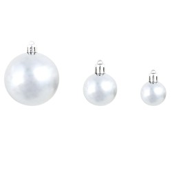 vidaXL Set Palline di Natale 100 pz 3/4/6 cm Bianco/Grigio