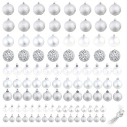 vidaXL Set Palline di Natale 100 pz 3/4/6 cm Argento