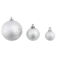 vidaXL Set Palline di Natale 100 pz 3/4/6 cm Argento