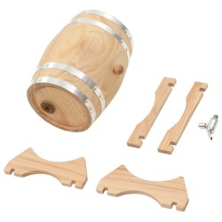 vidaXL Barilotto di Vino con Spina in Legno Massello di Pino 12 L