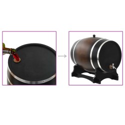 vidaXL Barilotto di Vino con Spina in Legno Massello di Pino 35 L