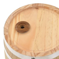 vidaXL Barilotto di Vino con Spina in Legno Massello di Pino 6 L