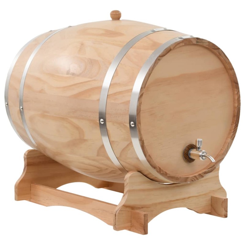 vidaXL Barilotto di Vino con Spina in Legno Massello di Pino 35 L