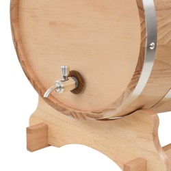 vidaXL Barilotto di Vino con Spina in Legno Massello di Pino 35 L