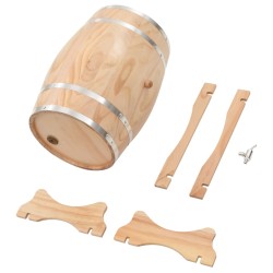 vidaXL Barilotto di Vino con Spina in Legno Massello di Pino 35 L