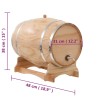 vidaXL Barilotto di Vino con Spina in Legno Massello di Pino 35 L