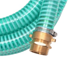 vidaXL Tubo di Aspirazione con Connettori in Ottone 7 m 25 mm Verde