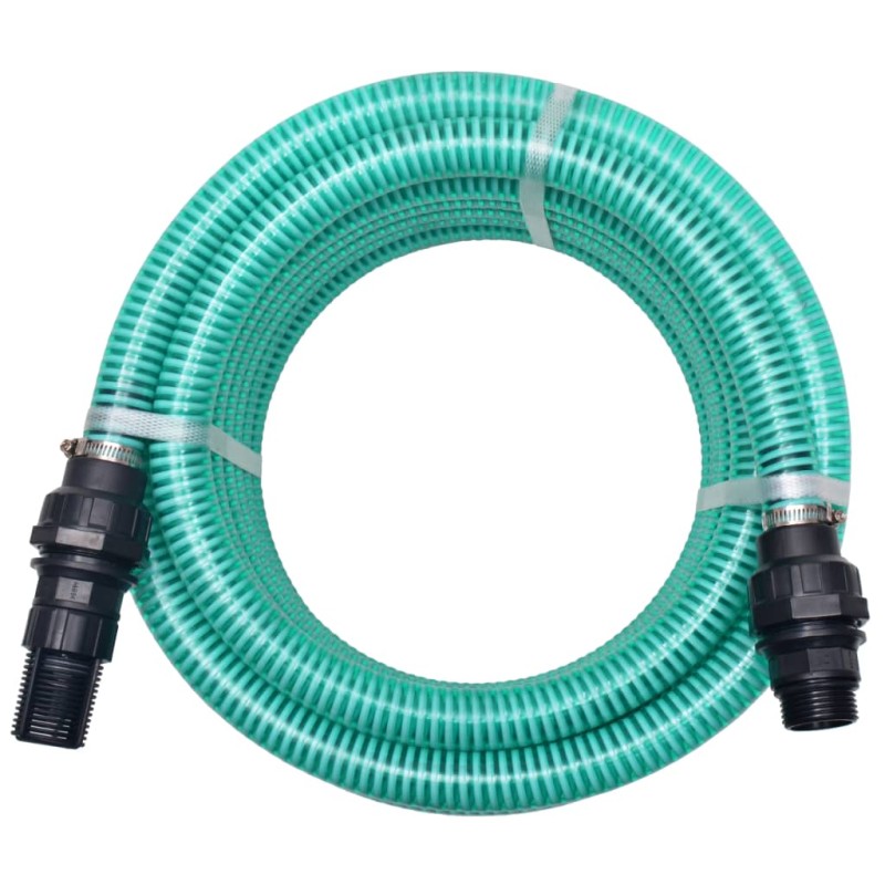 vidaXL Tubo di Aspirazione con Connettori 7 m 22 mm Verde