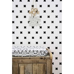 Fabulous World Carta da Parati Cross Bianco e Nero 67104-6