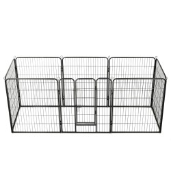 vidaXL Box per Cani con 8 Pannelli in Acciaio 80x100 cm Nero