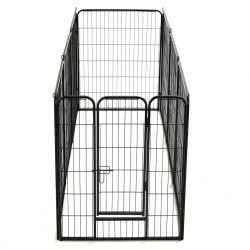 vidaXL Box per Cani con 8 Pannelli in Acciaio 80x100 cm Nero