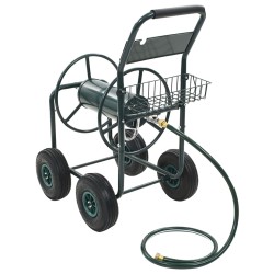 vidaXL Carrello Avvolgitubi da Giardino Connettori 1/2" 75 m Acciaio