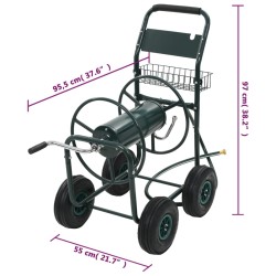 vidaXL Carrello Avvolgitubi da Giardino Connettori 1/2" 75 m Acciaio