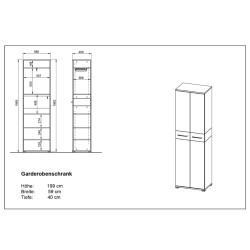 Germania Armadio GW-Topix Bianco e Grigio Cemento