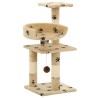 vidaXL Albero per Gatti Tiragraffi in Sisal 65 cm Zampe Stampate Beige