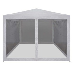 vidaXL Tenda per Feste con 4 Pareti Laterali in Rete 3x3 m