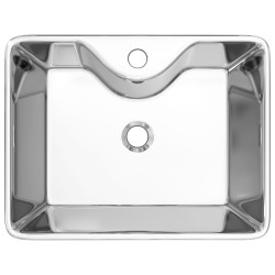 vidaXL Lavandino con Foro per Rubinetto 48x37x13,5 cm Ceramica Argento