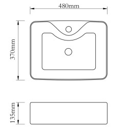 vidaXL Lavandino con Foro per Rubinetto 48x37x13,5 cm Ceramica Argento