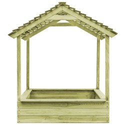 vidaXL Casetta da Giardino con Sabbiera 128x120x145cm in Legno di Pino