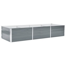 vidaXL Letto Rialzato Giardino in Acciaio Zincato 240x80x45 cm Grigio