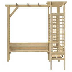 vidaXL Pergola Angolare con Panca in Legno di Pino Impregnato