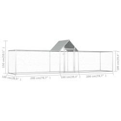 vidaXL Pollaio 5x1x1,5 m in Acciaio Zincato