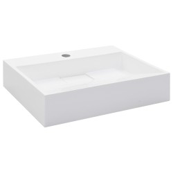 vidaXL Lavandino 50x38x13 cm Blocco in Marmo/Minerale Bianco