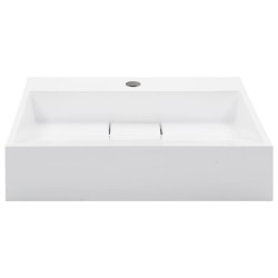 vidaXL Lavandino 50x38x13 cm Blocco in Marmo/Minerale Bianco