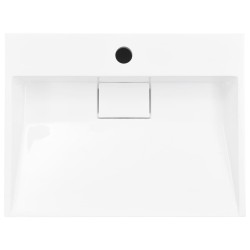 vidaXL Lavandino 50x38x13 cm Blocco in Marmo/Minerale Bianco