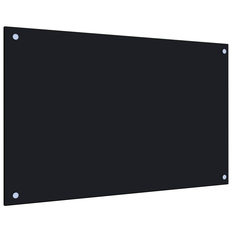 vidaXL Paraschizzi per Cucina Nero 80x50 cm in Vetro Temperato