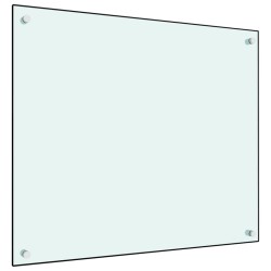 vidaXL Paraschizzi per Cucina Bianco 70x60 cm in Vetro Temperato