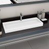 vidaXL Lavandino 120x46x11 cm Blocco in Marmo/Minerale Bianco