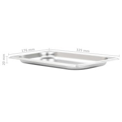 vidaXL Contenitori Gastronorm 12 pz GN 1/3 20 mm in Acciaio Inox