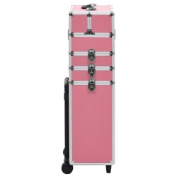 vidaXL Valigia Trolley per Cosmetici Alluminio Rosa