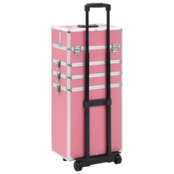 vidaXL Valigia Trolley per Cosmetici Alluminio Rosa