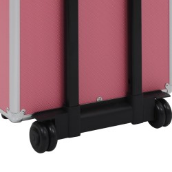 vidaXL Valigia Trolley per Cosmetici Alluminio Rosa