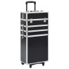 vidaXL Valigia Trolley per Cosmetici Alluminio Nero Design Coccodrillo