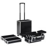 vidaXL Valigia Trolley per Cosmetici Alluminio Nero Design Coccodrillo