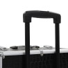 vidaXL Valigia Trolley per Cosmetici Alluminio Nero Design Coccodrillo