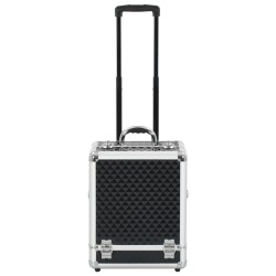 vidaXL Valigia Trolley per Cosmetici 35x29x45 cm Nera in Alluminio