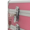 vidaXL Valigia Trolley per Cosmetici in Alluminio Rosa