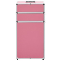 vidaXL Valigia Trolley per Cosmetici in Alluminio Rosa