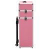 vidaXL Valigia Trolley per Cosmetici in Alluminio Rosa