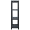 vidaXL Scaffale Nero 100 kg 60x30x138 cm in Plastica