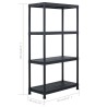 vidaXL Scaffale Nero 100 kg 60x30x138 cm in Plastica