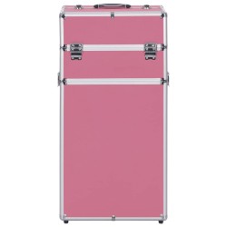 vidaXL Valigia Trolley per Cosmetici in Alluminio Rosa