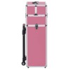 vidaXL Valigia Trolley per Cosmetici in Alluminio Rosa